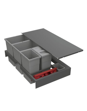Küchen-Abfallsystem, KB900mm, 40l,KF/STA Base 9352446,anthrazit - Hettich