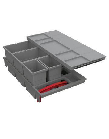 Küchen-Abfallsystem, KB900mm, 52l,KF InsertFlex 9352471,anthrazit - Hettich