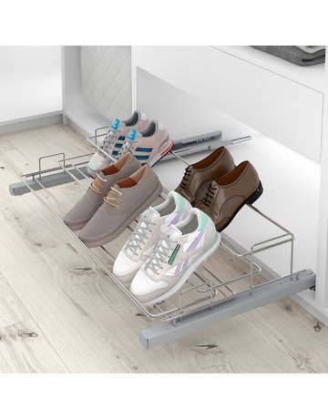 Schrank-Schuhausz.,breitenverstellbar,St 9352743, B640mm,silber - Hettich