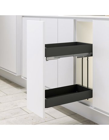Unterschrank -Ausz.rahmen,m.Vollausz.,ls/rs K-Line Base 9352787 KB 400mm,anthrazit - Hettich