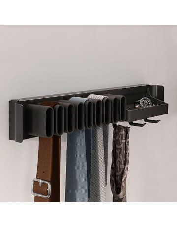 Schrank-Krawatten/Gürtelhalter,KF/STA Conero 9352792,ausziehbar,schwarz - Hettich