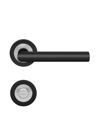 Drückerhalbgrt.Rhodos ER28 BB rechts Kosmos schwarz /Edelst.matt - Karcher Design