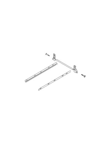 METABOX Seitenstabilisierung, NL=550 mm, KB=1200 mm, Vollauszug, für Holzrückwand, weiss - Blum