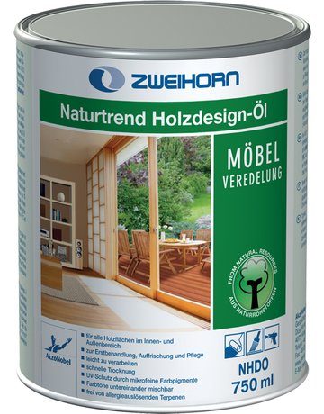 Naturtrend Holzdesign-Öl 750 ml basaltschwarz NHDO 70 - Zweihorn