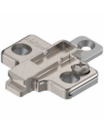 CLIP Montageplatte, kreuz, 0 mm, Zink, Schrauben, HV: 2-teilig - Blum
