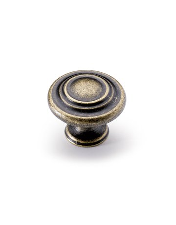 Möbel- Knopf, Essa, 9113221, Durchmesser 32mm, Höhe 25mm, Zink, messingoptik antik - Hettich