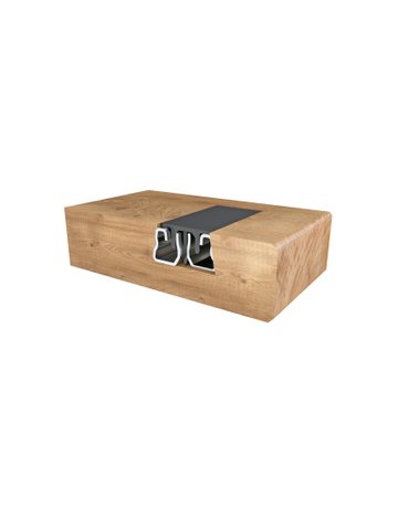 Tisch Gratleiste Planograt schwarz eloxiert flächenbündig 1850 mm inkl. Abdeckprofil
