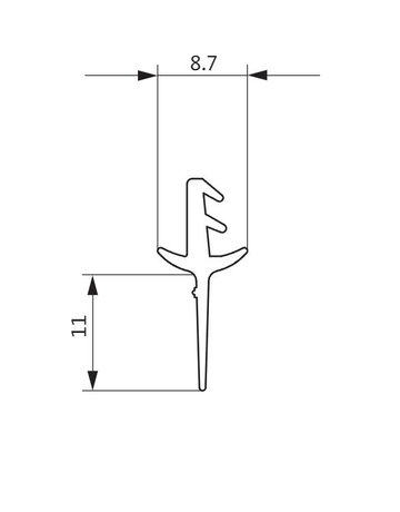 DICHTUNGSPROFIL DV P 1483 LICHTGRAU - GU