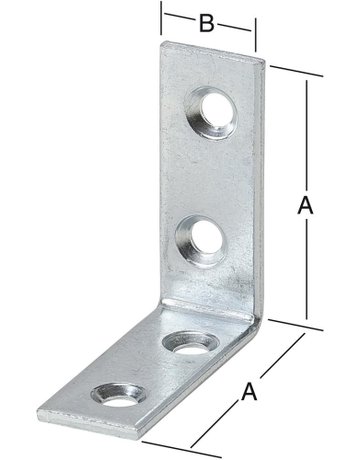 Stuhlwinkel, 120x120x20x2mm Ecken kantig,Stahl, verzinkt - VORMANN