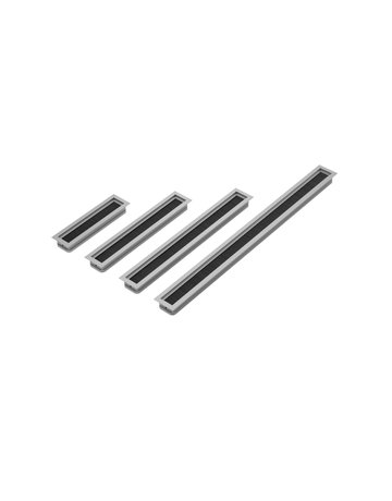 Kabeldurchlass, 53 mm x 200 mm, Aluminium Optik - Hettich