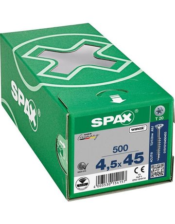 Universalschraube Senkkopf 4,5x45mm,Teilgw,Innensechsrund T20,WIROX - SPAX