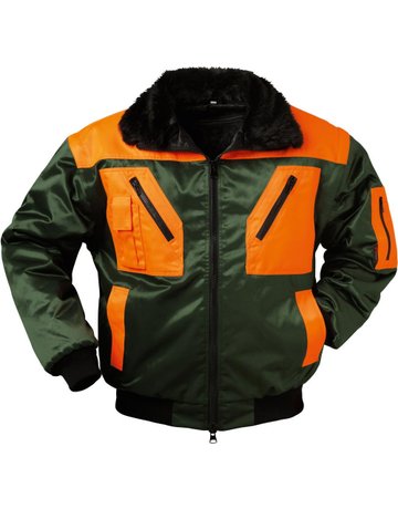 Pilotenjacke Rotdorn, Gr. 2XL, grün/orange