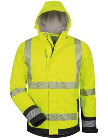 Warnjacke Melvin, Softsh. Gr. 2XL, gelb/schwarz