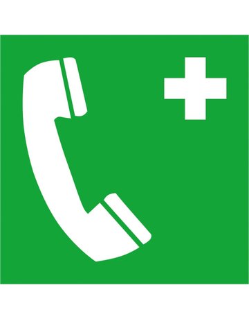 Fluchtwegschild Alu B200xH200 mm Notruftelefon langnachleuchtend - Safety Marking
