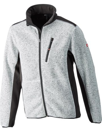 Strickjacke, Softshell, Gr. S, hellgrau-schw., FORTIS