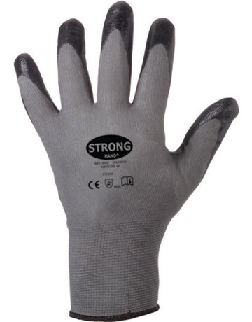 Feinstrickhandsch.Datong, Nitril, Gr. 10, grau - stronghand
