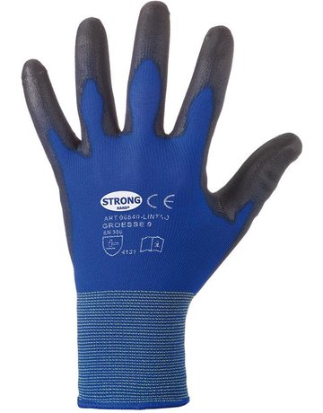 Feinstrickhandsch.Lintao PU, blau, Gr. 10 - stronghand