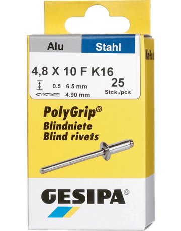 Mini-Pack PolyGrip Alu/Stahl 4,8 x 10 K 16