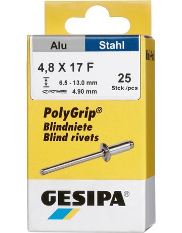 Mini-Pack PolyGrip Alu/Stahl 4,8 x 17 K 16
