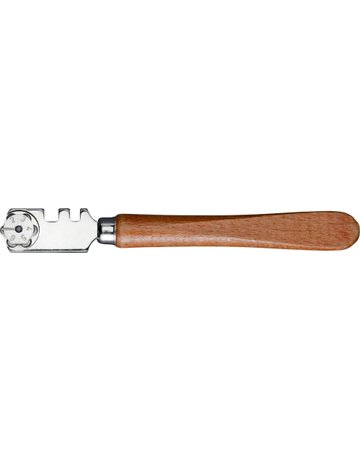 Glasschneider Edelstahl mit Holzheft Bohle - Silberschnitt