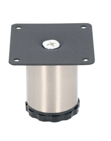 Möbelfuß höhenverstellbar 25mm Edelstahl effekt, Ø 42mm, L 60 mm - Topform