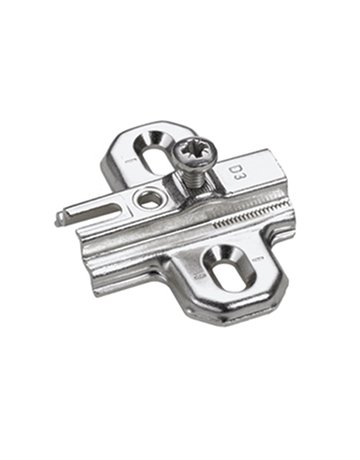 Kreuzmontageplatte mit Langloch-Höhenverstellung, Lochreihe 37 x 32 mm, zum Anschrauben, Distanz 0.0 mm - Hettich