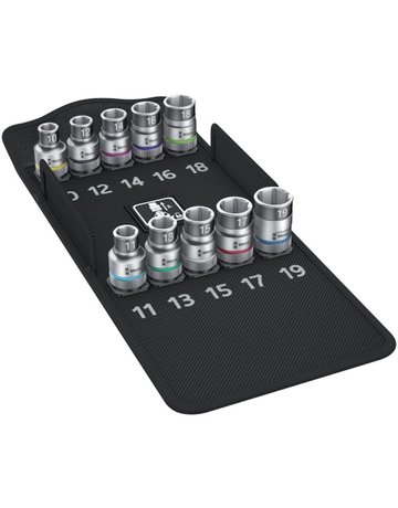 Steckschl.Eins.-Grt. 1/2" 10tlg. Haltefunk. - Wera