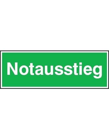 Fluchtwegschild Alu B300xH105 mm Notausstieg langnachleuchtend - Safety Marking