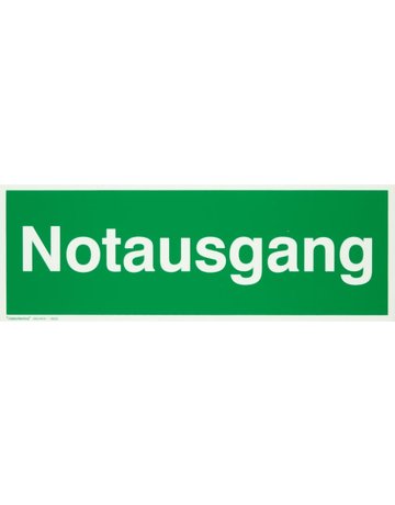 Fluchtwegschild Alu B400xH140 mm Notausgang langnachleuchtend - Safety Marking