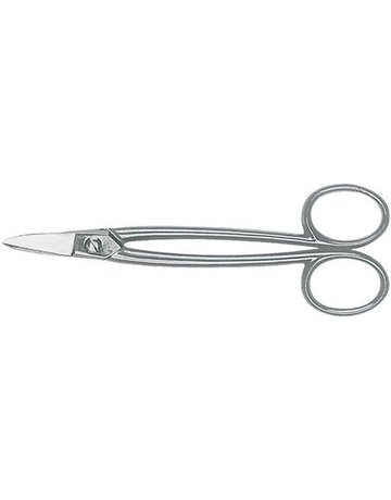 Goldschmiedeschere gebogen vernickelt mit Griffaugen 175mm Erdi