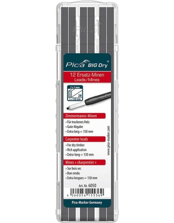 Minen-Set für Zimmermanns-Bleistift BIG Dry Zimmermann Graphit 2H Pica