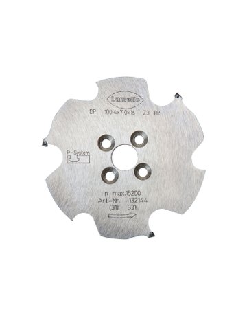 P-System Nutfräser CNC, DP Ø100.4x7xØ16 mm, Z3, NL 4xØ5.5xØ28 mm - Lamello