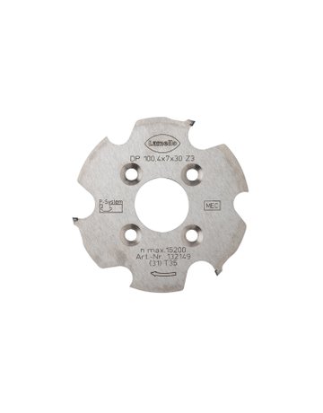 P-System Nutfräser CNC, DP, linkslaufend Ø100.4x7xØ30 mm, Z3, NL 4xØ6.6xØ48 mm - Lamello
