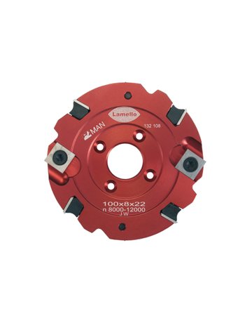 Nutfräser HW 100 x 8 x 22 Z4+V4 WS NL rot eloxiert, für Clamex S - Lamello