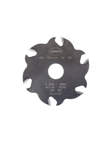 Nutfräser HW 100 x 4 mm Z6 Wechselzahn (3+3) für Lamello Classic