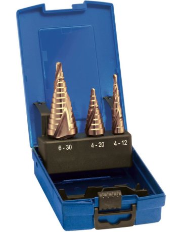 Stufenbohrer Satz HSSspirg.TiN 4-30,00mm FORUM