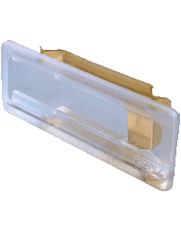 Namensschild mit Feder A=65x22 mm für Einlage 60 x 15 x 0,5 mm - Renz