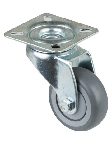 Lenkrolle, Ø 50, B 20mm A300.A85,40kg, mit Platte, grau - BS ROLLEN
