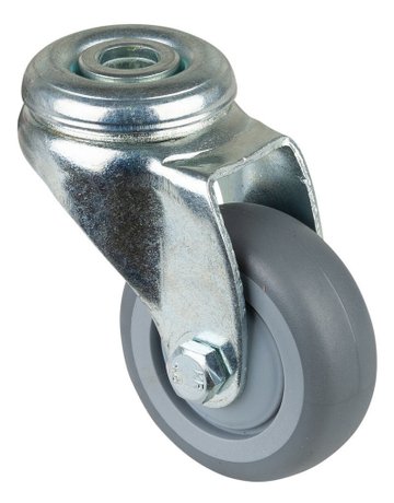 Lenkrolle, Ø 50, B 20mm A301.A85,40kg, mit Platte, grau - BS ROLLEN