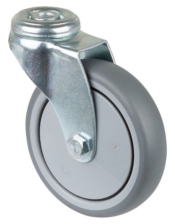 Lenkrolle, Ø 100, B 24mm A301.A85,70kg, mit Platte, grau - BS ROLLEN