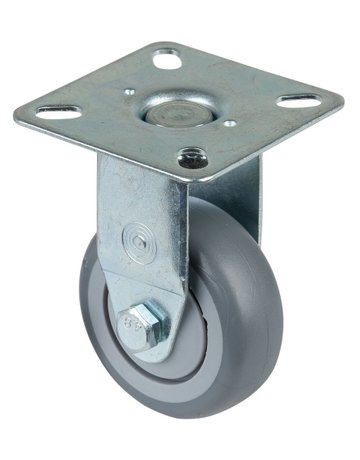 Bockrolle, Ø 50mm, B 20mm, Tragkraft 40kg A310.A85, mit Anschraubplatte, grau - BS ROLLEN