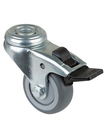 Lenkrolle, mit Totalfestst., Ø 50, B 20mm A321.A85,40kg, mit Platte, grau - BS ROLLEN