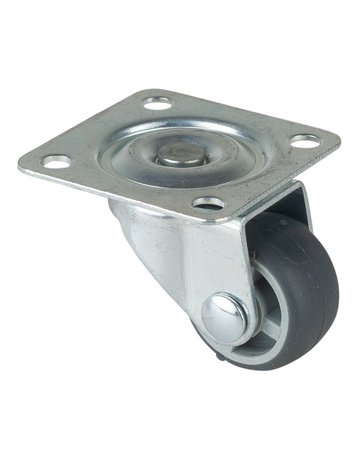 Lenkrolle 25mm 40x40mm Platte, GL, Gummirad F26.026 - BS ROLLEN