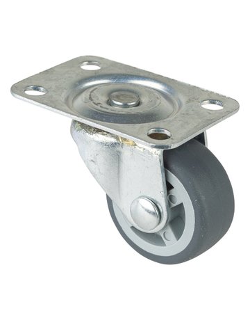 Lenkrolle 30mm 34x48mm Platte, GL, Gummirad F26.030