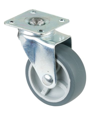 Lenkrolle 50mm 42x42mm Platte, GL, Gummirad F26.050