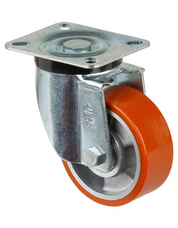 Lenkrolle 100mm N100.B90 Platte, Polyure Guss, KL N100.B90.102 - BS ROLLEN