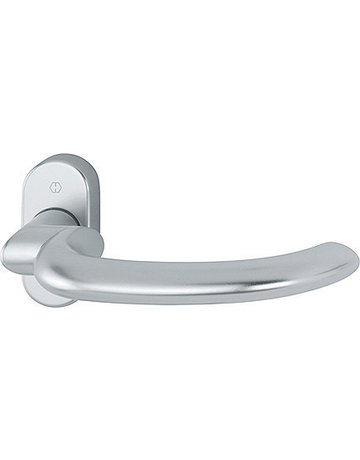 HOPPE Halbgarnitur Marseille FS-1138GF2/55, ohne Schlüsselrosette, Vierkant 9mm, DIN Links-Rechts, Befestigungstechnik mit Stütznocken, silber, neusilberfarben, eloxiert