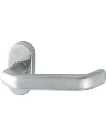 HOPPE Halbgarnitur Liverpool FS-E1313G/55, ohne Schlüsselrosette, Vierkant 9mm, DIN Links-Rechts, TS 45 - 65mm, Befestigungstechnik mit Stütznocken, grau, edelstahl matt