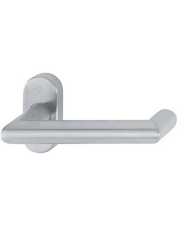 HOPPE Halbgarnitur Rotterdam FS-E1401F/55, ohne Schlüsselrosette, Vierkant 9mm, DIN Links-Rechts, TS 45 - 65mm, Befestigungstechnik mit Stütznocken, grau, edelstahl matt