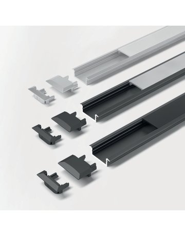 ChannelLine C schwarz opal L=2500 Alu-und Abdeckprofil - Halemeier